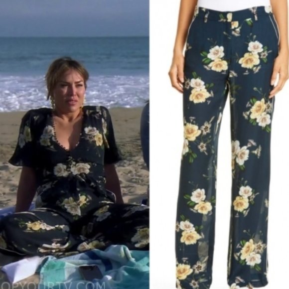 Nicholas Silk Floral Wide Leg Palazzo Pants Size 4 - Picture 12 of 12